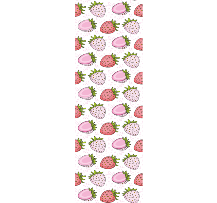 Blind kitchen seamless pink and red strawberries - TenStickers