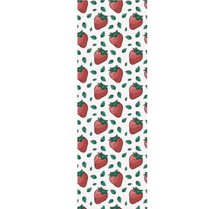 Blind kitchen vibrant red strawberries green leaves - TenStickers