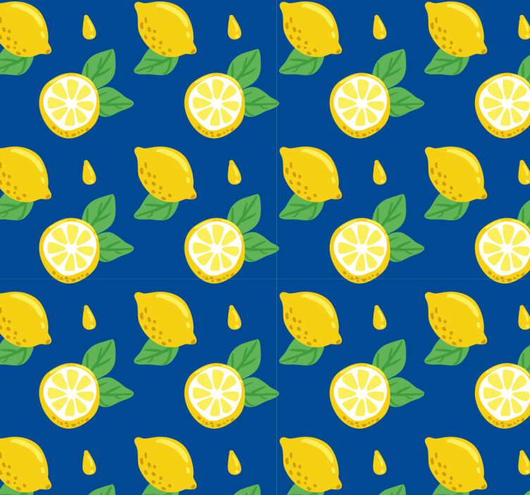 Blind kitchen hand-drawn lemons - TenStickers