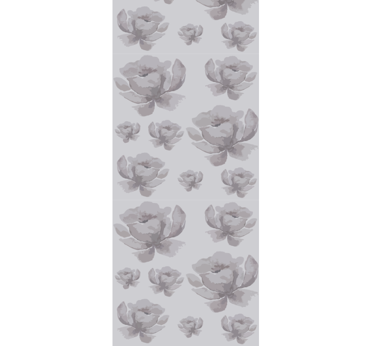 Dining room blind with gray 80s floral pattern - TenStickers