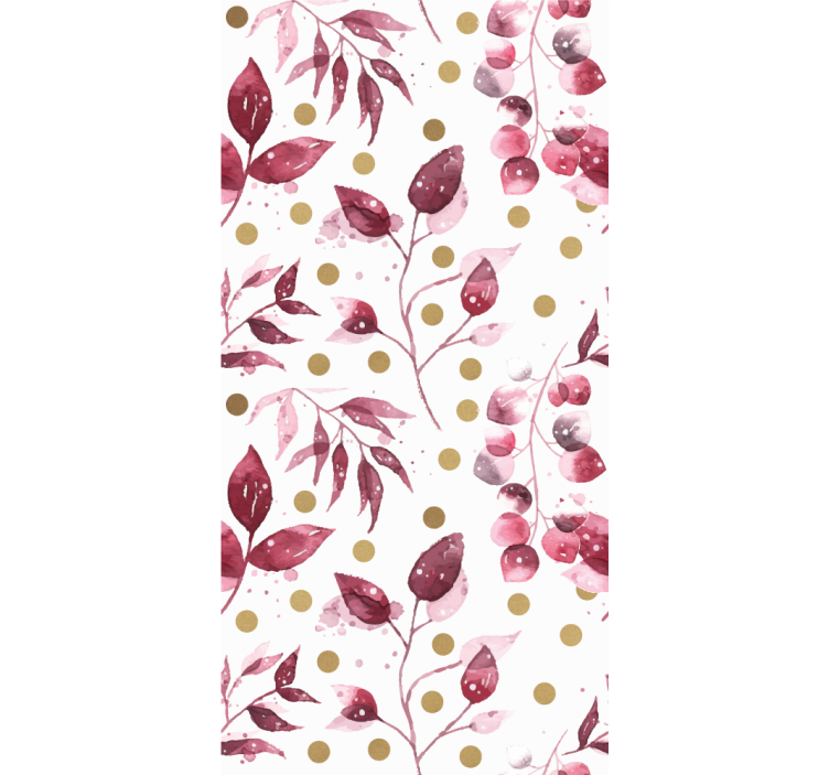 Burgundy leaves with golden dots dining room blind - TenStickers