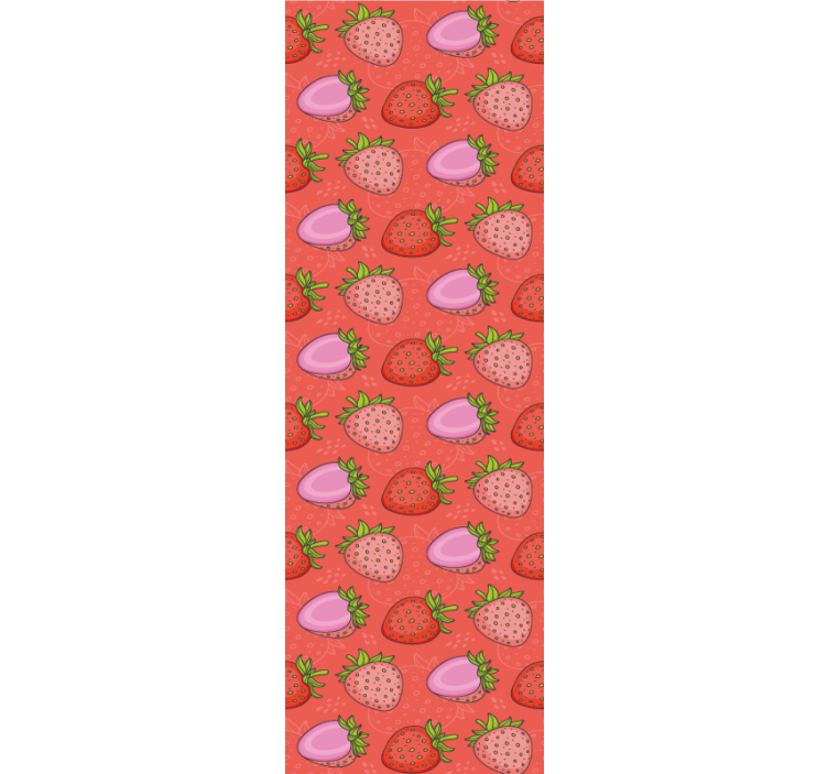 Dining room blind with seamless red and pink strawberries - TenStickers