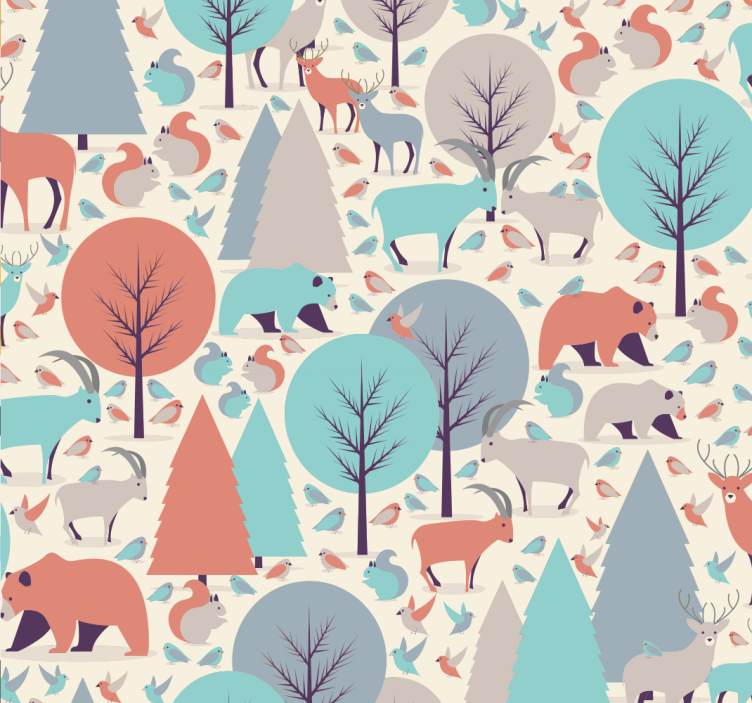 Blind children nordic forest scene sensory experience - TenStickers