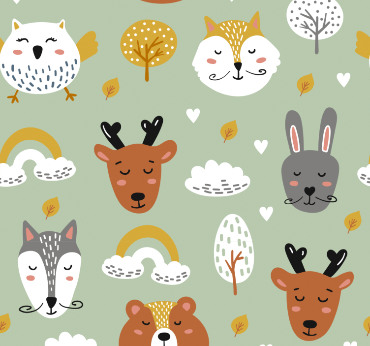 Blind children scandinavian forest animals toys - TenStickers