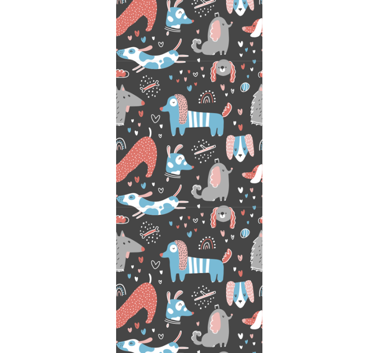 Blind children cute dogs illustration - TenStickers