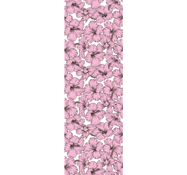Blind children pink flower hibiscus pattern - TenStickers