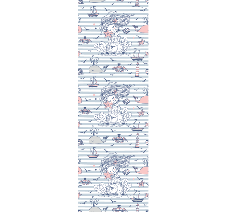Blind children cute mermaid and sea creatures stripes - TenStickers