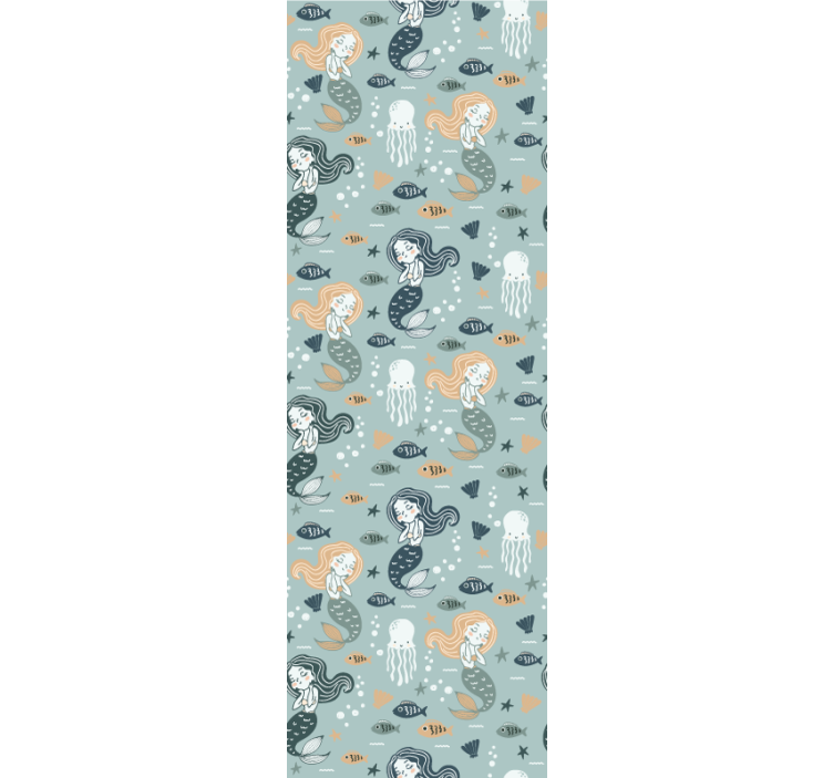 Blind children blue magic mermaid pattern - TenStickers