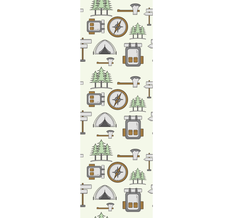 Camping bag bowl, hatchet, compass for blind children - TenStickers