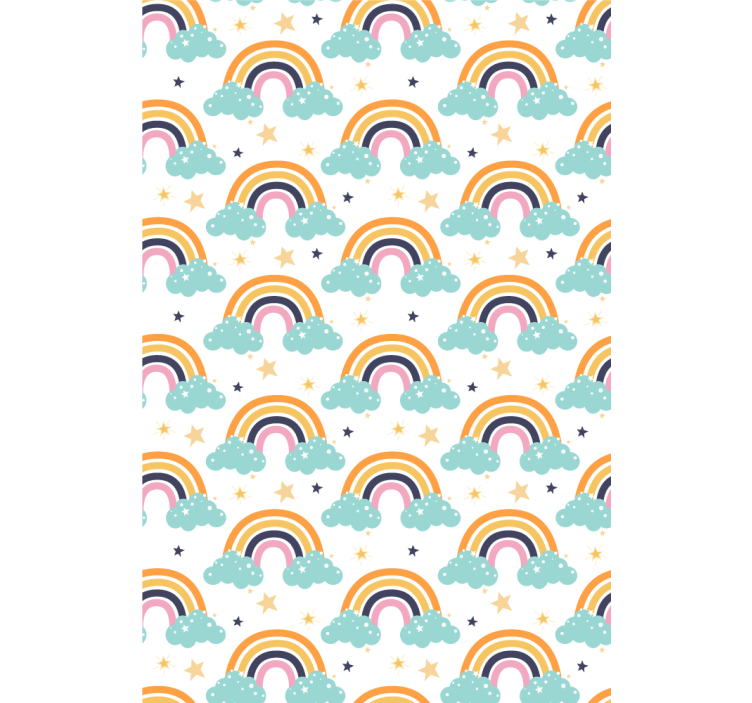 Blind children colorful rainbows with clouds pattern - TenStickers