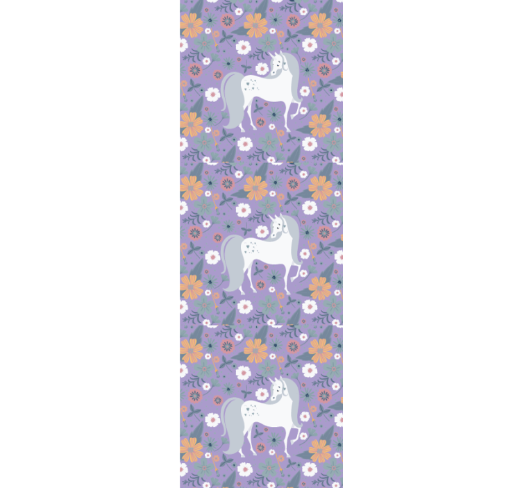 Blind children artistic unicorns with flowers pattern - TenStickers