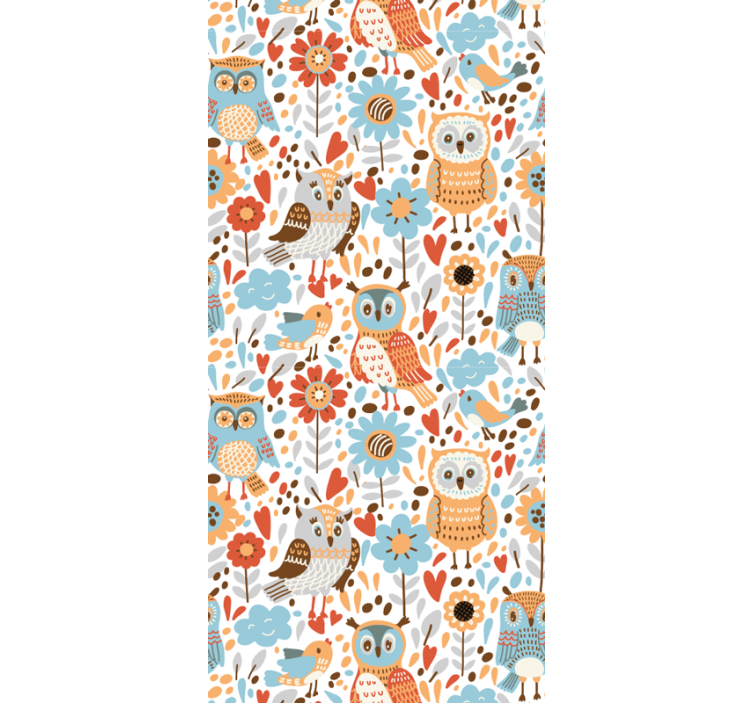 Colorful owls with flowers pattern for blind children - TenStickers