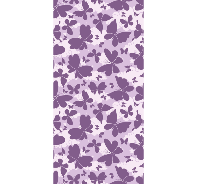 Blind children cloudy sky purple butterfly pattern - TenStickers