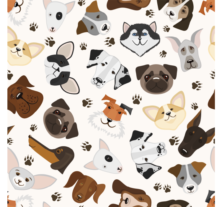 Blind children cute mix puppy and dog pattern - TenStickers