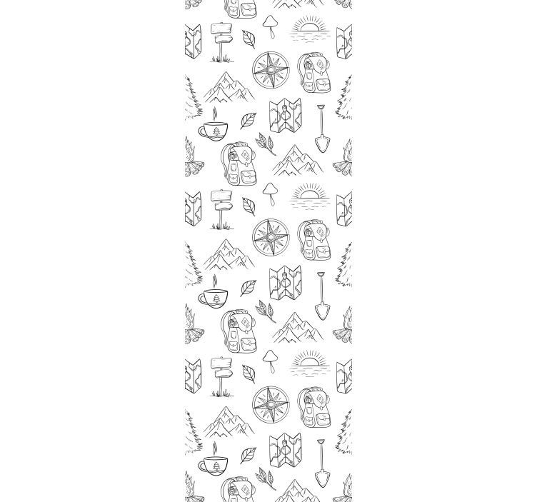 Blind children hand-drawn compass mountain gear - TenStickers