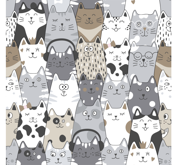 Blind children cartoon cats - TenStickers