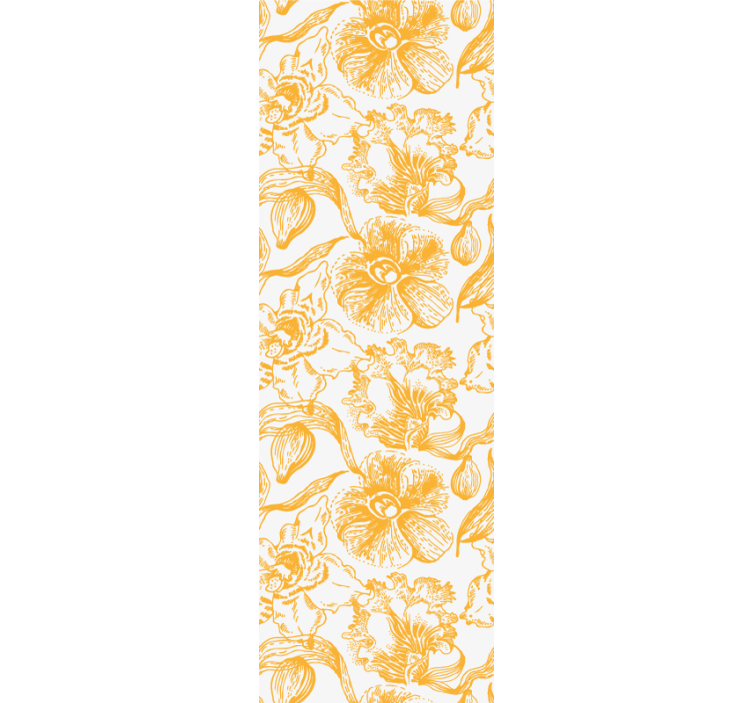 Blind office yellow orchid flower pattern - TenStickers