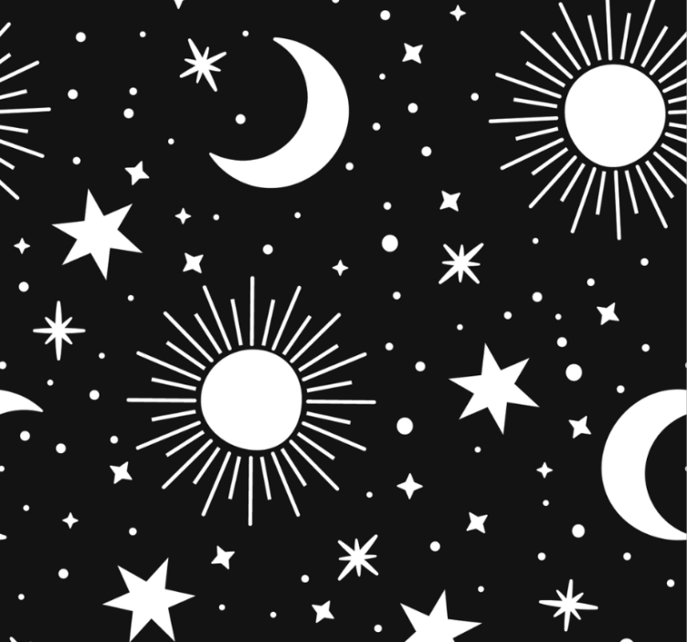Blind teens white stars and moons decor - TenStickers
