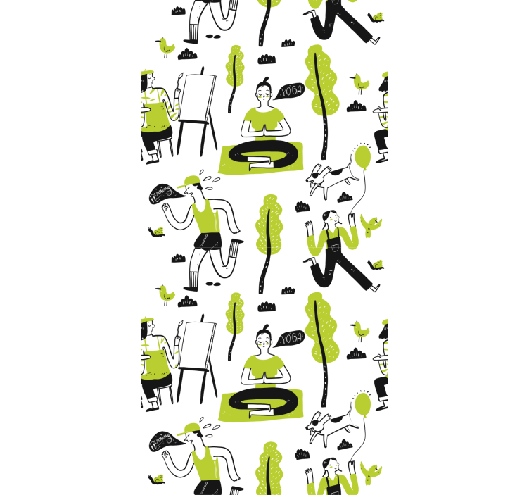 Modern blind healthy living doodle set - TenStickers