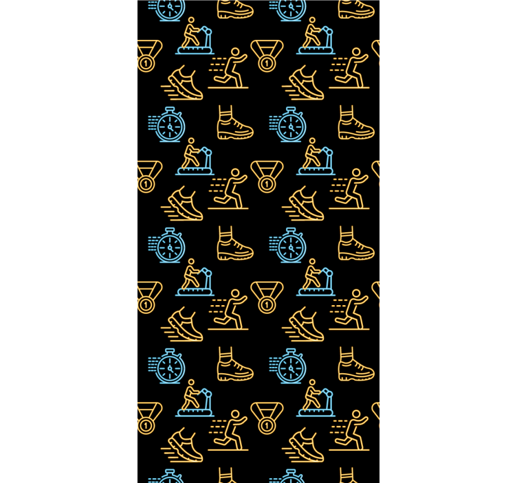 Modern blind with neon color vector icons on black - TenStickers