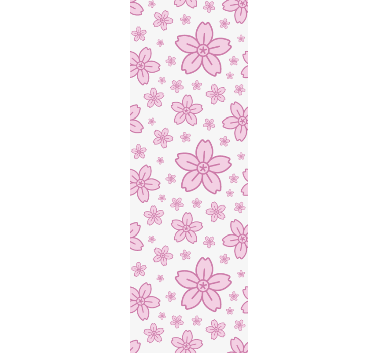 Modern blind with pink cute little flowers on white - TenStickers