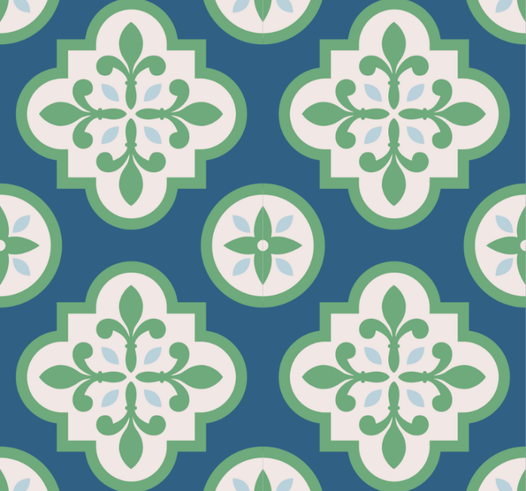 Modern blind with green clover portuguese tile - TenStickers