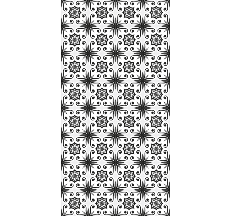 Black roller blind vintage black tile design - TenStickers