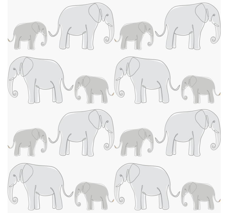 Blind grey minimalist elephants - TenStickers