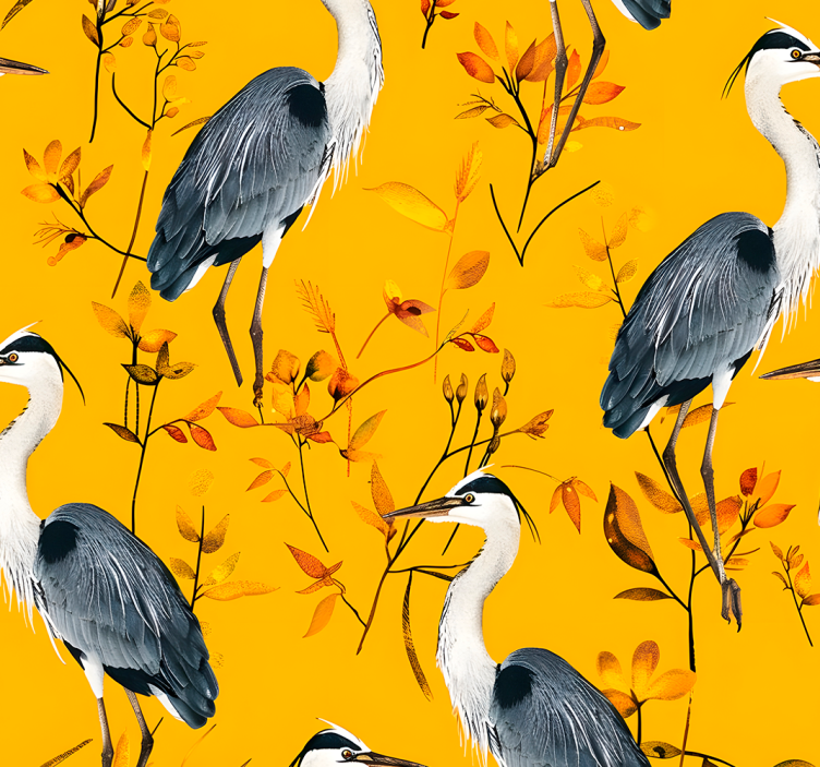 Blind yellow heron design - TenStickers