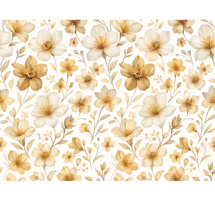Blind yellow realistic floral pattern - TenStickers
