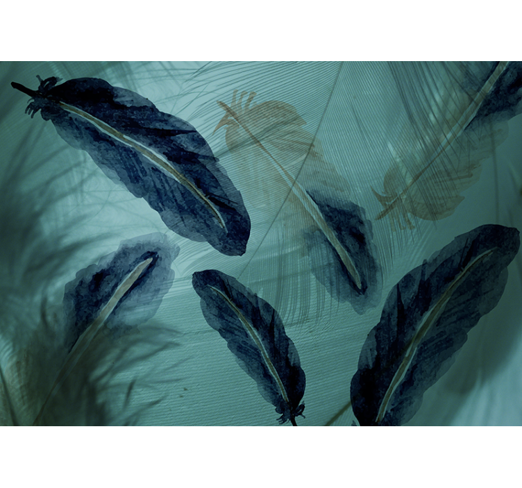 Blind kitchen watercolor feather line design - TenStickers