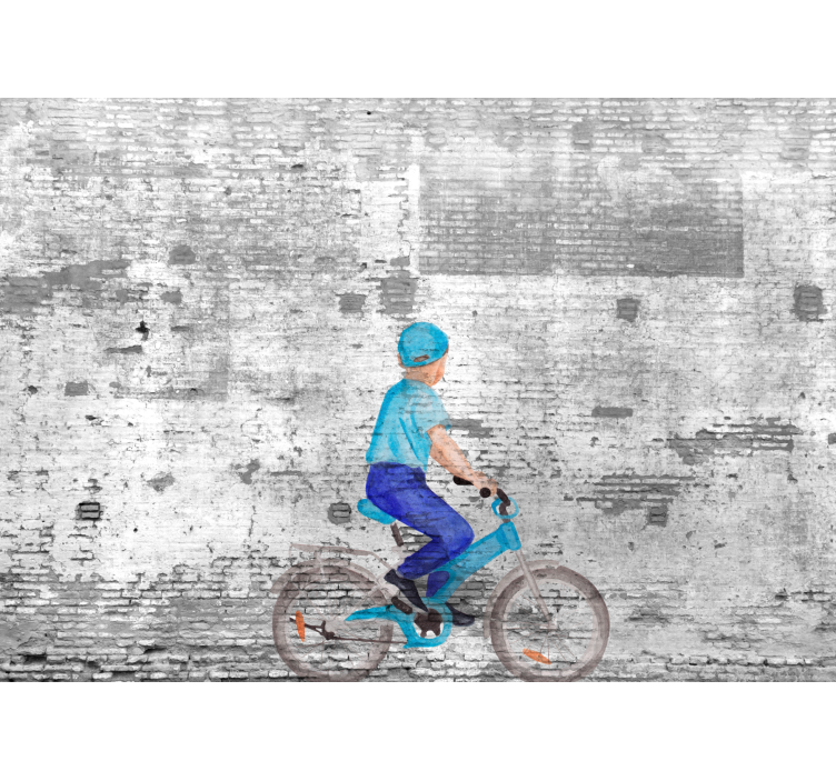Blind kitchen children riding bike graffiti - TenStickers