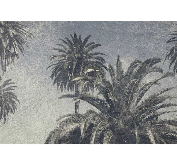 Blind kitchen with gray drawn palm trees - TenStickers