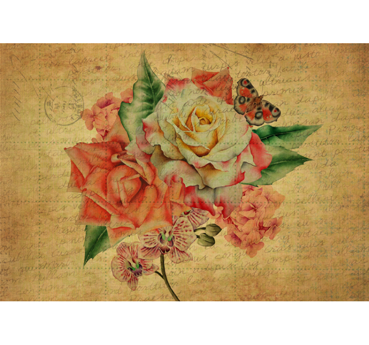 Blind kitchen rose with butterfly and writings - TenStickers