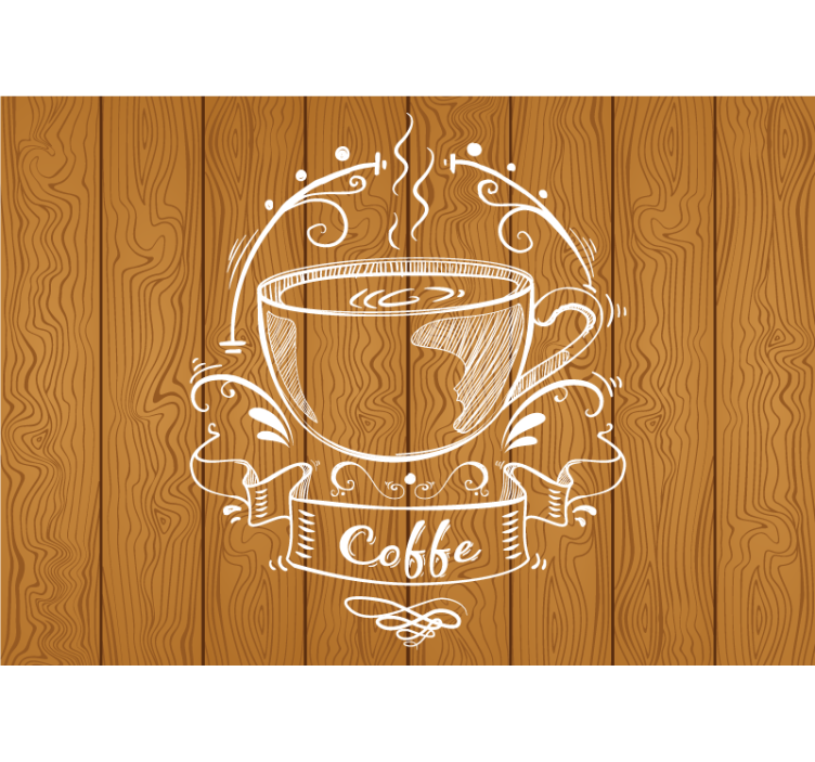 Blind kitchen coffee wooden panels - TenStickers