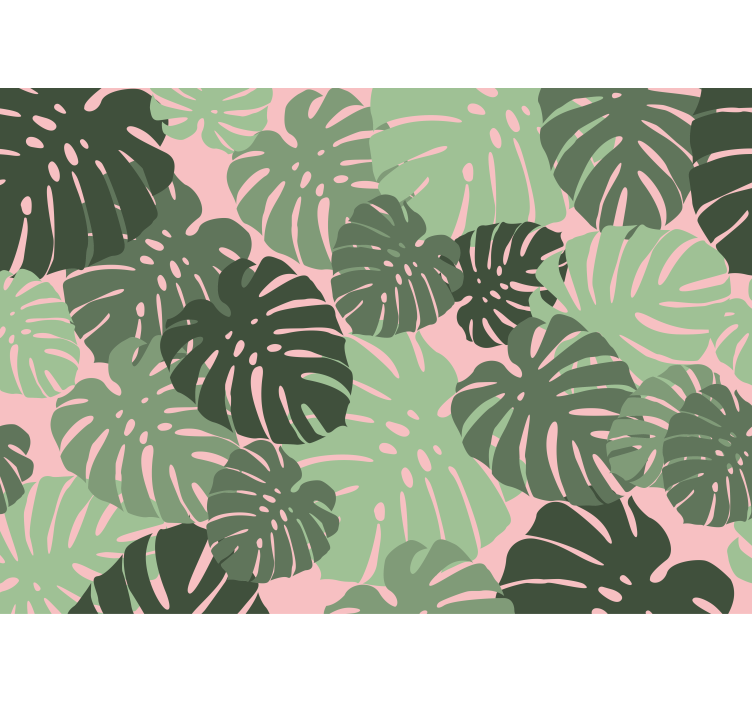 Blind kitchen monstera leaves in pink color - TenStickers