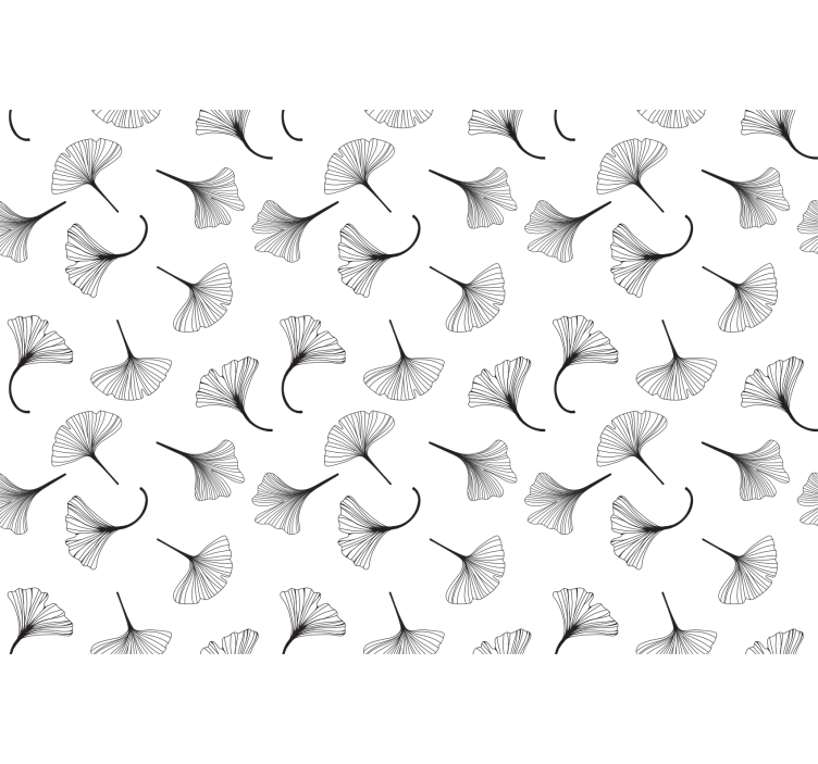 Blind kitchen ginkgo leaves black pattern - TenStickers