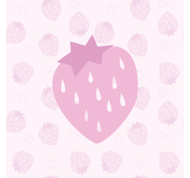 Blind kitchen strawberries pattern on pink - TenStickers