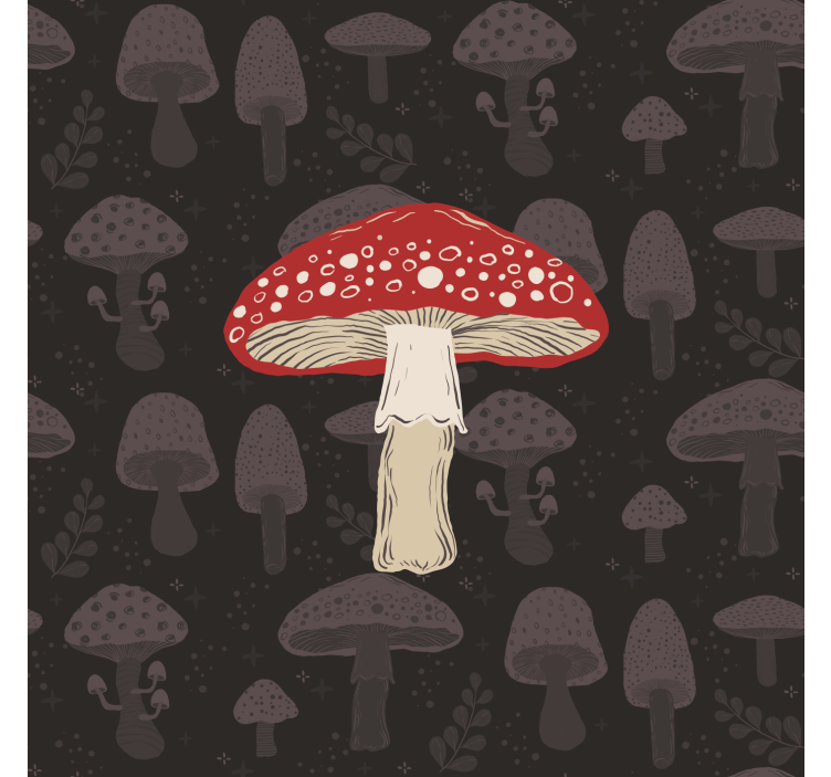 Blind kitchen hand drawn original mushroom design - TenStickers