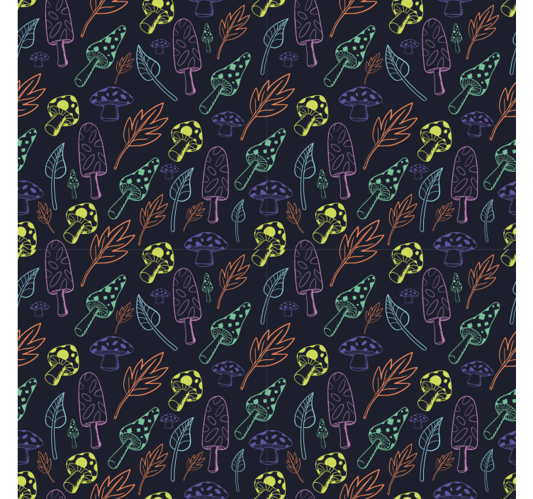 Blind kitchen with vibrant mushroom design - TenStickers