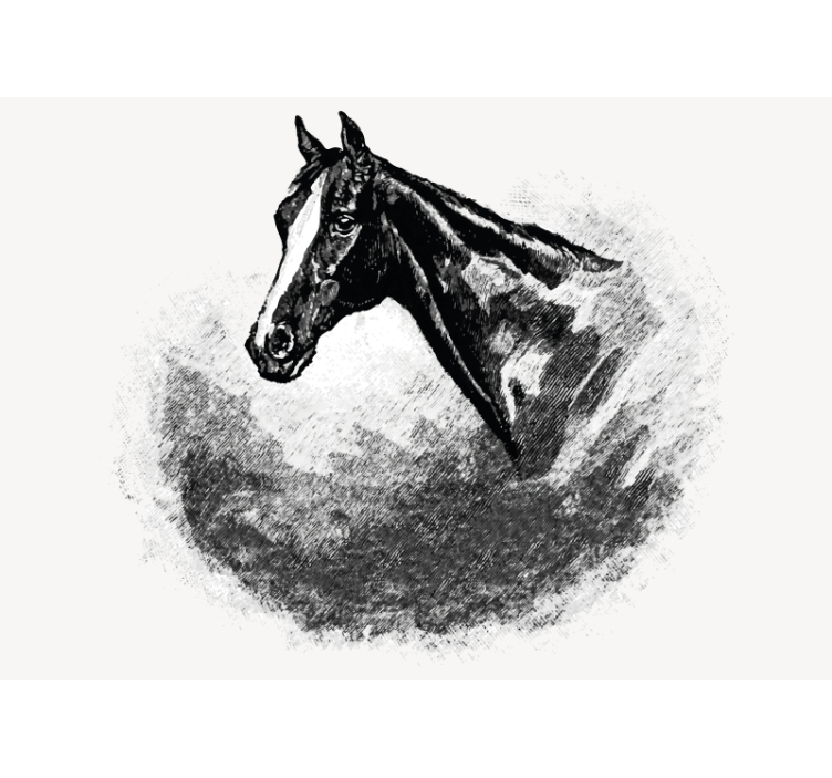 White window blind with graphite horses design - TenStickers