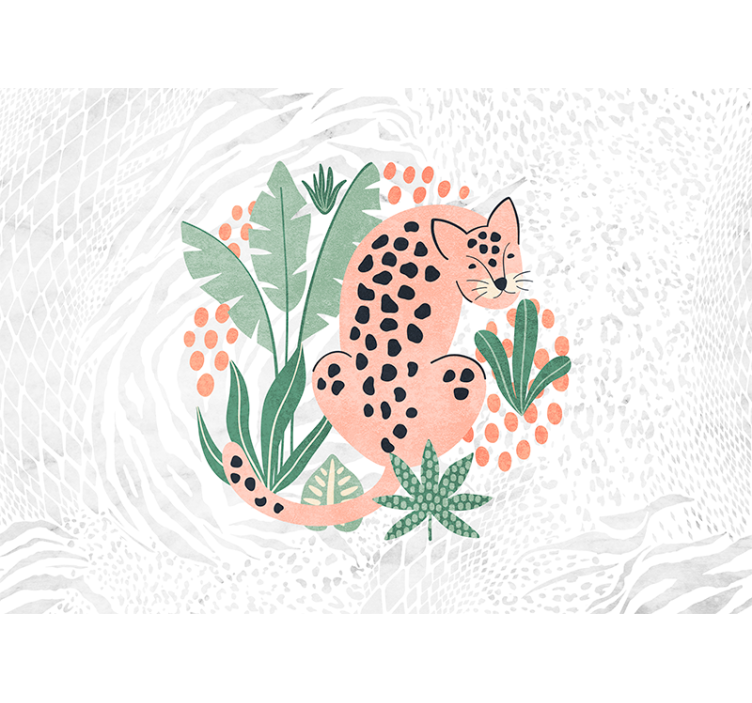 White window blind featuring tropical trees and tigers - TenStickers