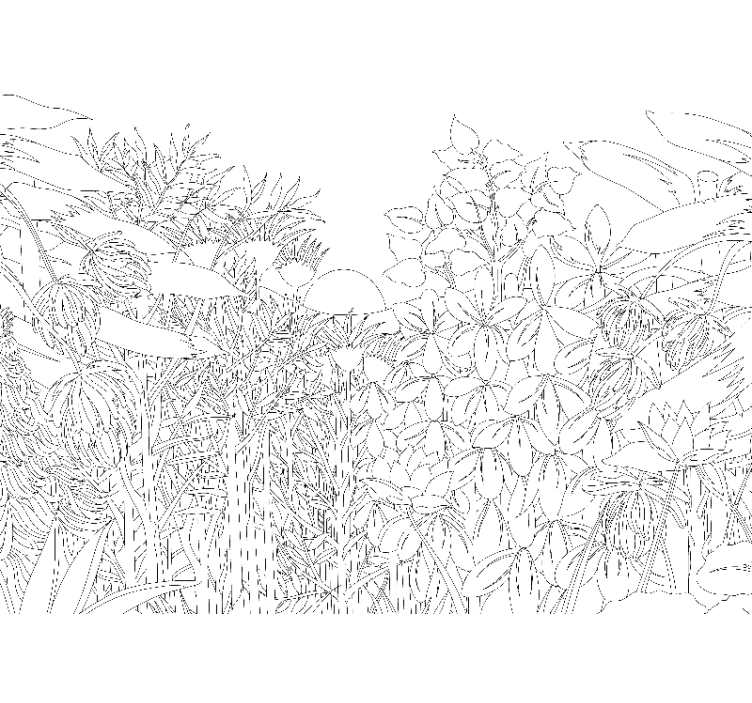 White window blind tropical jungle design - TenStickers