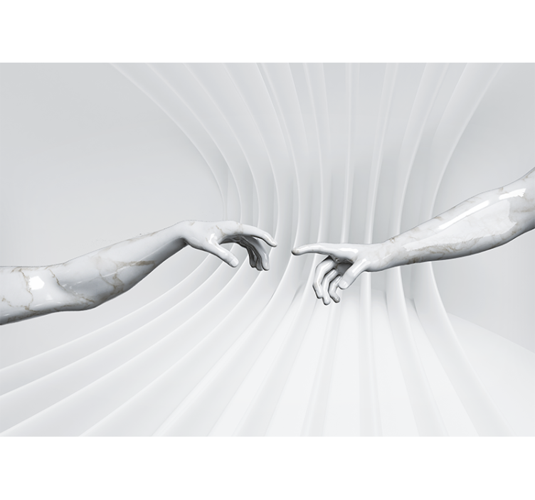 White window blind inspired by the creation of adam - TenStickers