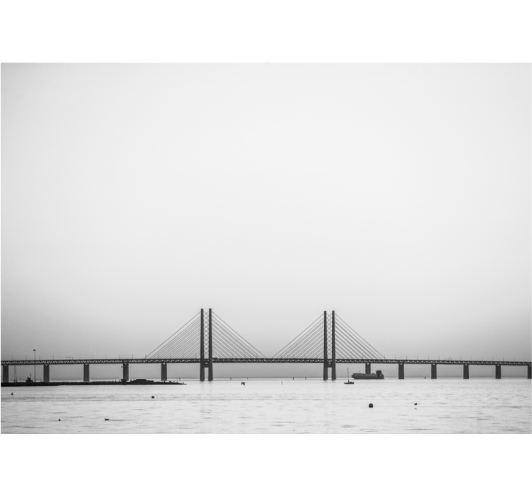 White window blind oresund underwater bridge denmark - TenStickers