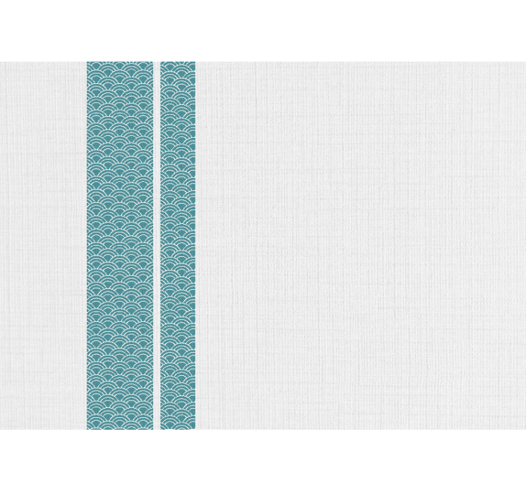 White window blind with japandi blue stripes - TenStickers