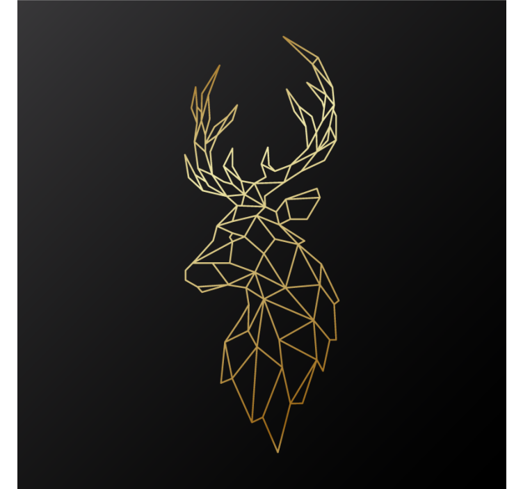 Living room blind golden origami deer - TenStickers