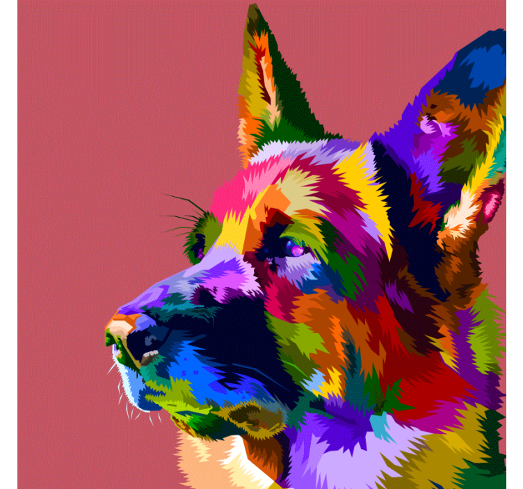 Living room blind rainbow german shepherd - TenStickers