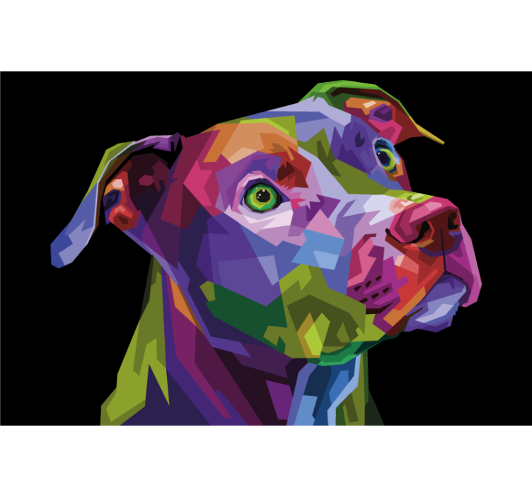 Living room blind colorful modern pitbull dogs - TenStickers