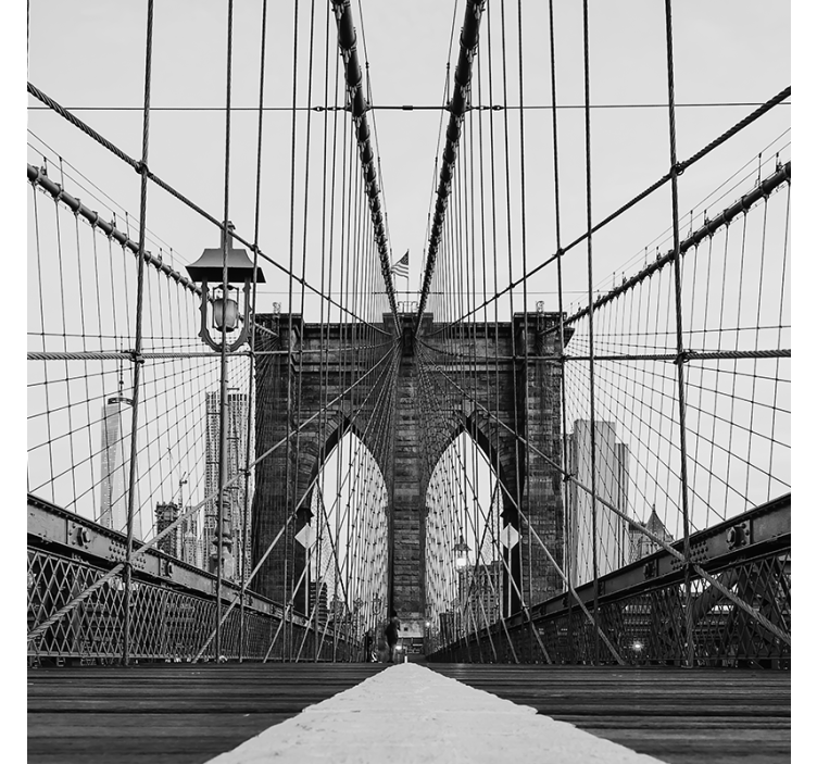 Living room blind black and white brooklyn bridge - TenStickers
